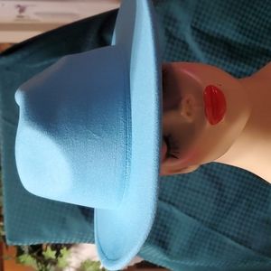 Turquoise flannel hat